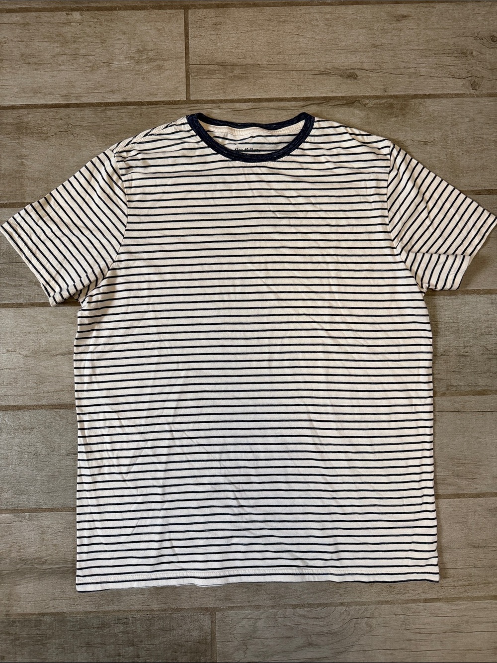Goodfellow & Co White Navy Striped Tee Mens L